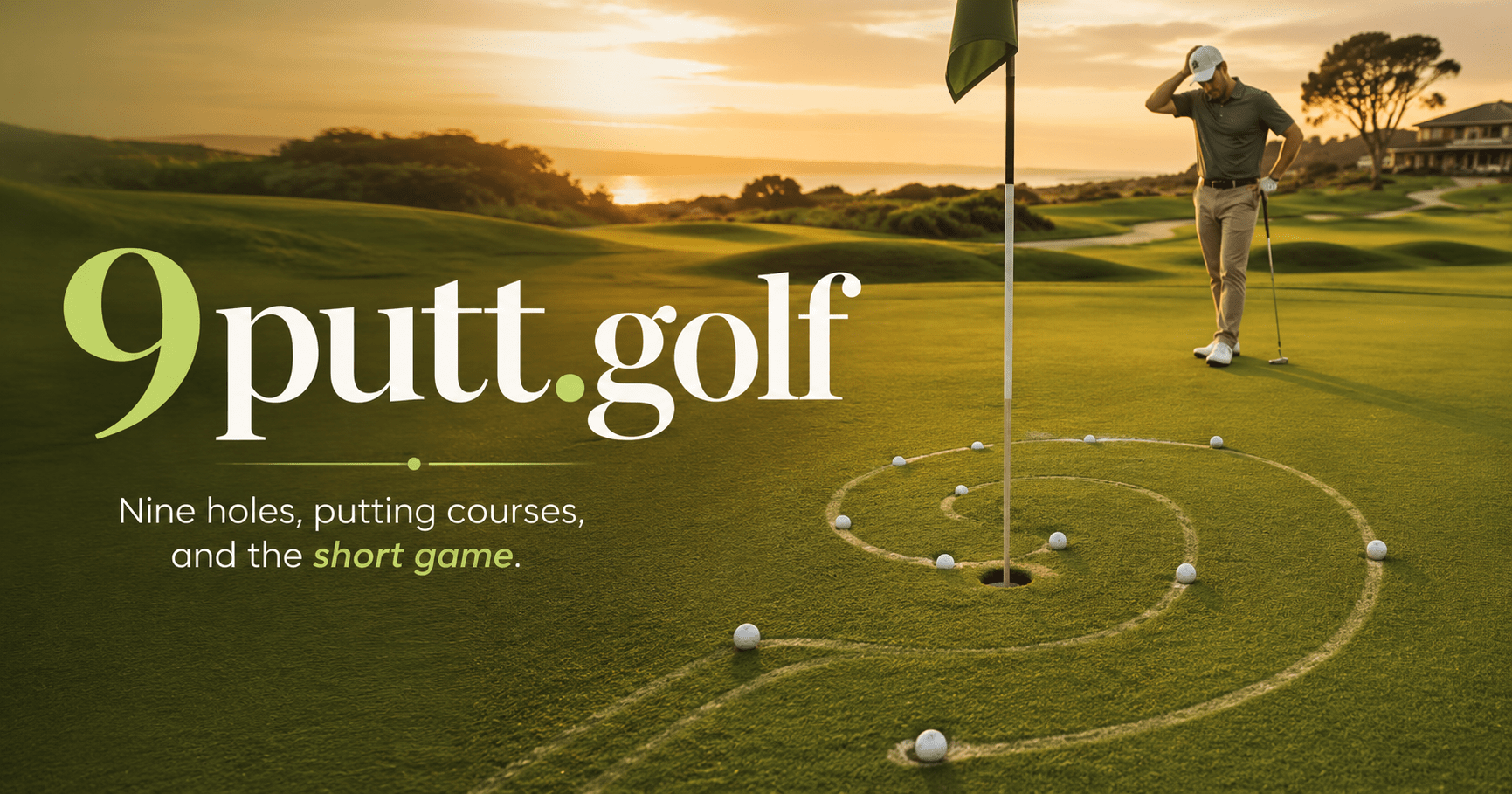 9putt.golf branded card - A joke every golfer gets, attached to two real trends: the nine-hole round and the dedicated putting course.